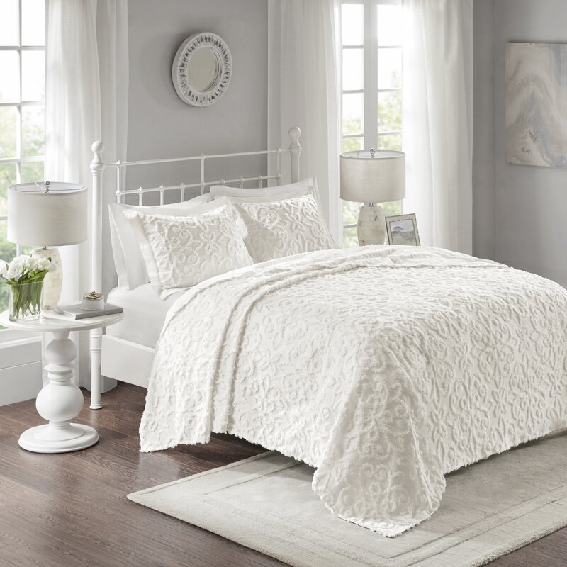 Kelly Clarkson Home Emberly Tufted 100 Cotton Sateen Coverlet Set In